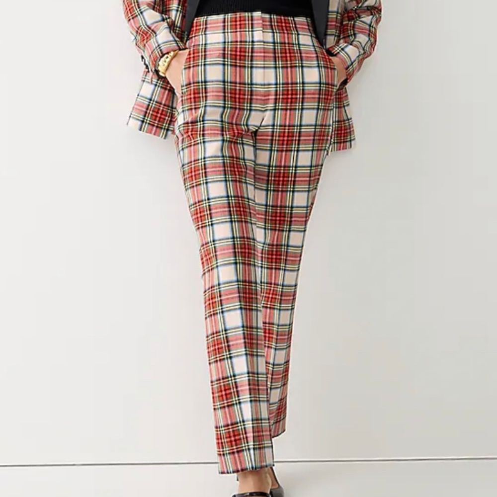 Willa cropped flare pant in Snowy Stewart tartan wool